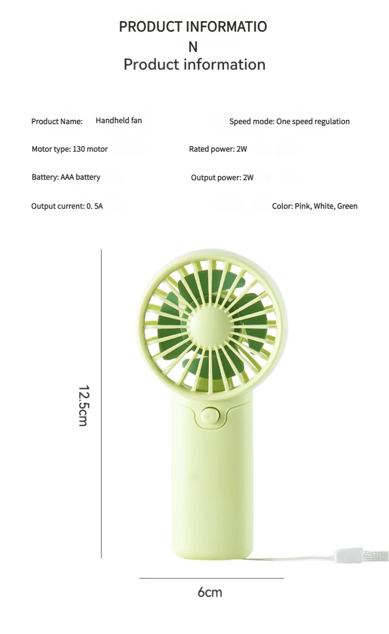 MEET SUN Portable Fan Convenient Creative Small Fan Pocket Hand-held Fan Lightweight AA Battery Handheld Mini Fan Air Coolers