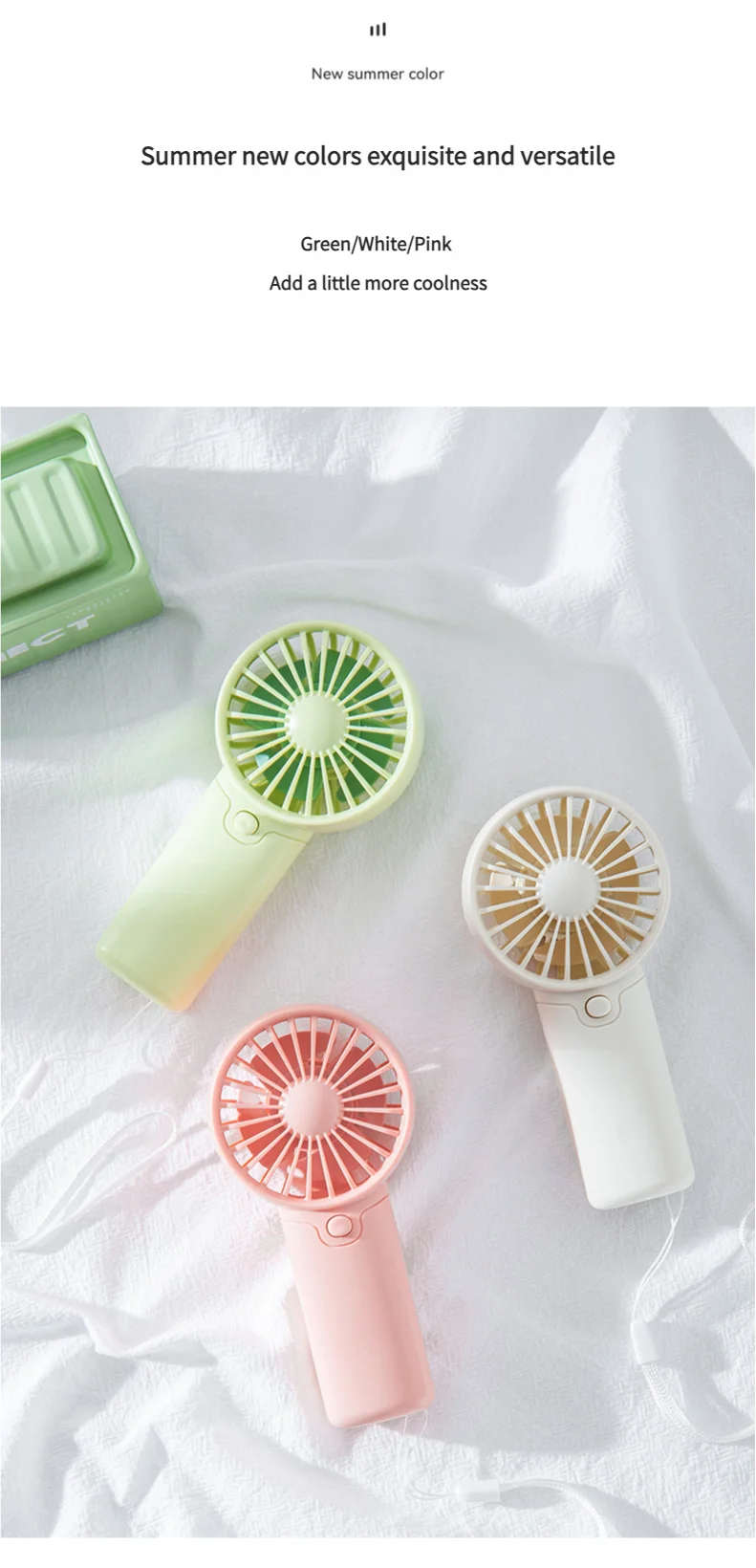 MEET SUN Portable Fan Convenient Creative Small Fan Pocket Hand-held Fan Lightweight AA Battery Handheld Mini Fan Air Coolers